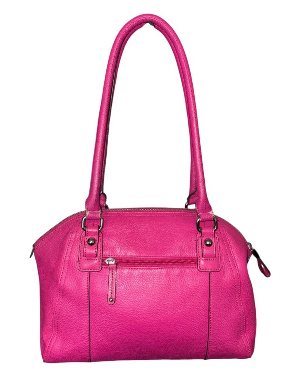 Tiganello Pink Double. Strap Shoulder Bag  W/Zip Top Closure